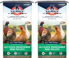 Kalmbach Feeds All Natural 16% Protein Flock Maintainer Pellet Poultry Feed, 50-lb bag, bundle of 2