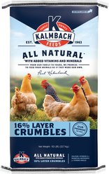 Kalmbach Feeds All Natural 16% Protein Layer Crumbles Chicken Feed, 50-lb bag + Happy Hen Treats Mealworm Frenzy Poultry Treats, 30-oz bag slide 2 of 7