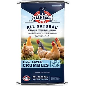 Kalmbach Feeds All Natural 16% Protein Layer Crumbles Chicken Feed, 50-lb bag
