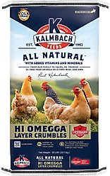Kalmbach Feeds All Natural 17% Protein Hi Omegga Layer Crumbles Chicken Feed, 50-lb bag slide 1 of 8