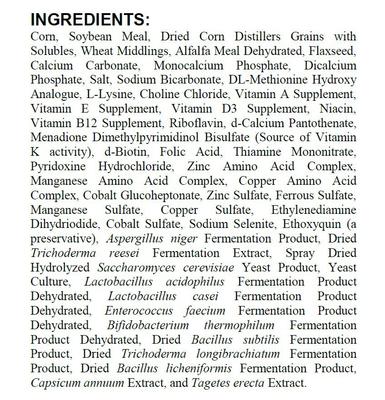 Show full view: Kalmbach Feeds All Natural 17% Protein Hi Omegga Layer Crumbles Chicken Feed, 50-lb bag slide 5 of 11