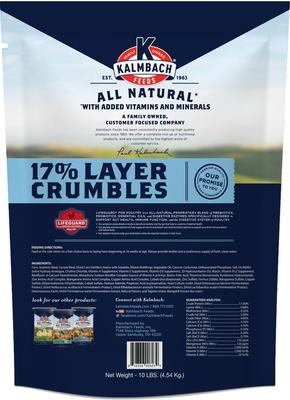 Show full view: Kalmbach Feeds All Natural 17% Protein Layer Crumbles Chicken Feed, 10-lb bag slide 2 of 10