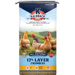 Kalmbach Feeds All Natural 17% Protein Layer Crumbles Poultry Feed, 50-lb bag
