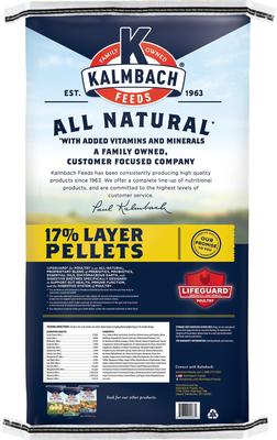 Show full view: Kalmbach Feeds All Natural 17% Protein Layer Pellets Chicken Feed, 50-lb bag, bundle of 2 slide 3 of 8