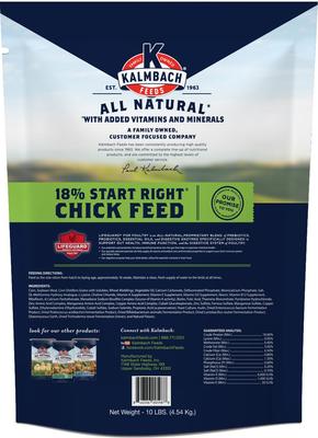 Show full view: Kalmbach Feeds All Natural 18% Protein Start Right Chick Feed, 10-lb bag slide 2 of 8