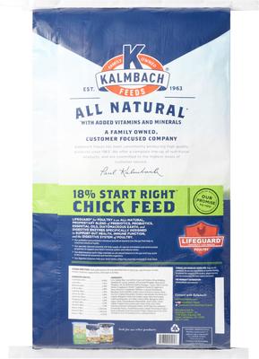 Show full view: Kalmbach Feeds All Natural 18% Protein Start Right Chick Feed, 25-lb bag slide 2 of 6