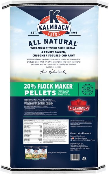 Kalmbach Feeds All Natural 20% Protein Flock Maker Pellets Poultry Feed