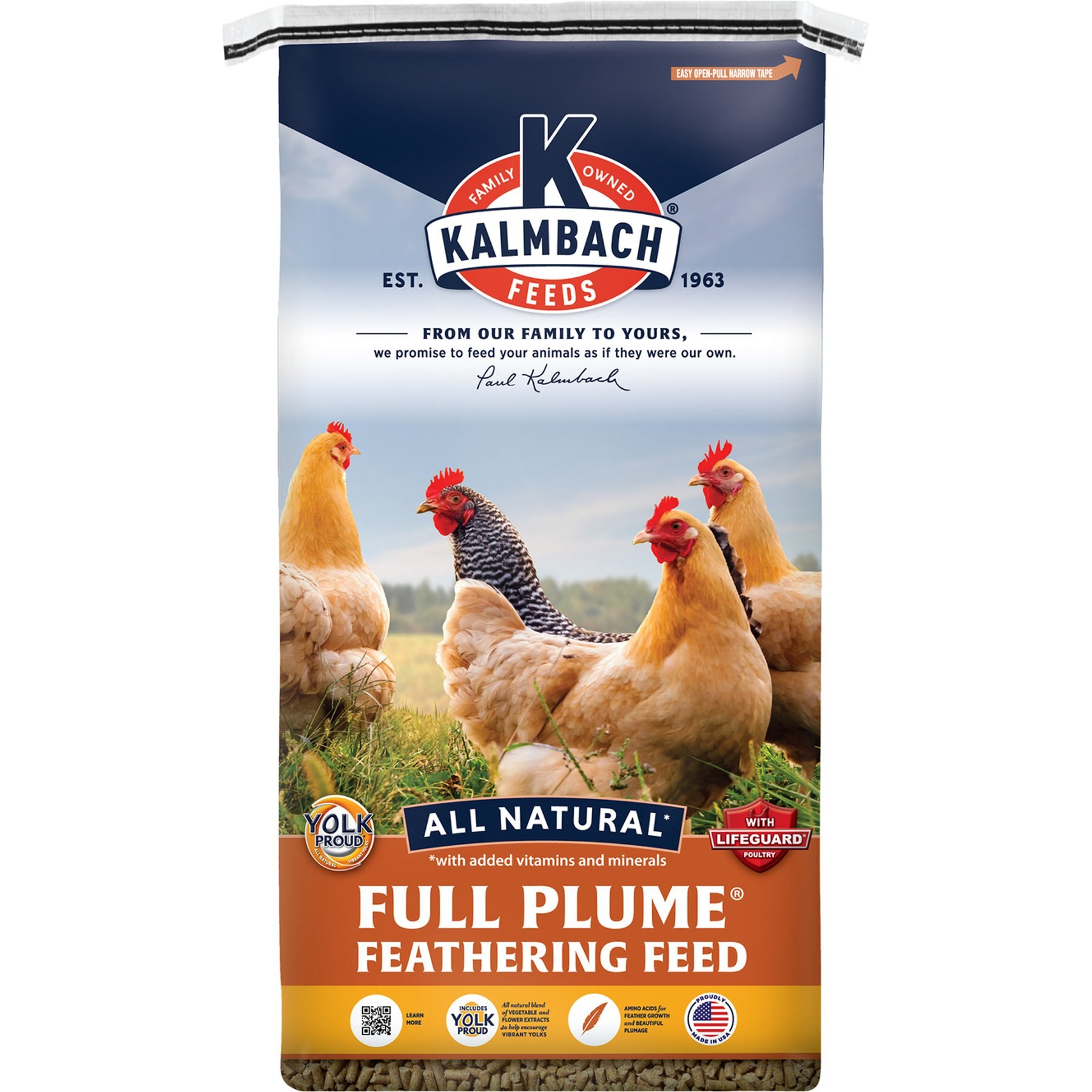 Kalmbach Feeds All Natural 20% Protein Full Plume Feathering Chicken Feed, 50-lb bag