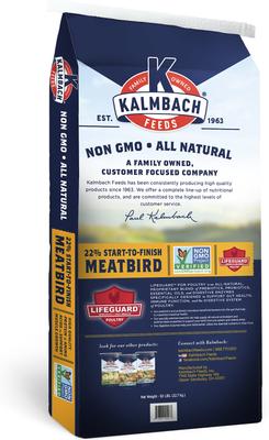 Show full view: Kalmbach Feeds All Natural 22% Protein Start-To-Finish Meatbird Crumbles Chicken Feed, 50-lb bag slide 2 of 7