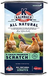 Kalmbach Feeds All Natural 5-Grain Premium Scratch Chicken Feed, 50-lb bag, bundle of 2