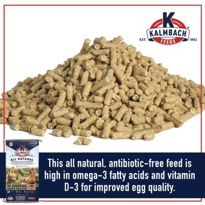 Show full view: Kalmbach Feeds All Natural Hi Omega 17% Protein Layer Pellets Chicken Feed, 50-lb bag slide 3 of 11