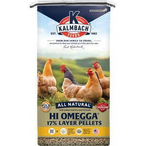 Kalmbach Feeds All Natural Hi OmEGGa 17% Protein Layer Pellets Chicken Feed, 50-lb bag