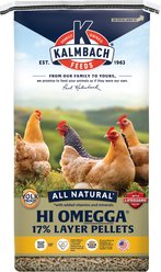 Kalmbach Feeds All Natural Hi OmEGGa 17% Protein Layer Pellets Chicken Feed, 50-lb bag