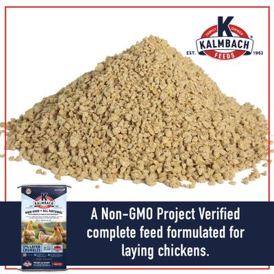 Show full view: Kalmbach Feeds All Natural Non-GMO 17% Protein Layer Crumbles Chicken Feed, 50-lb bag slide 3 of 11