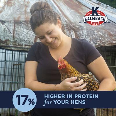 Show full view: Kalmbach Feeds All Natural Non-GMO 17% Protein Layer Crumbles Chicken Feed, 50-lb bag slide 4 of 11