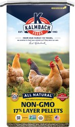 Kalmbach Feeds All Natural Non-GMO 17% Protein Layer Pellets Poultry Feed, 50-lb bag