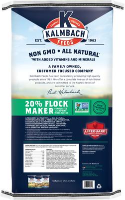 Show full view: Kalmbach Feeds All Natural Non-GMO 20% Protein Flock Maker Crumbles Chicken Feed, 50-lb bag slide 2 of 11