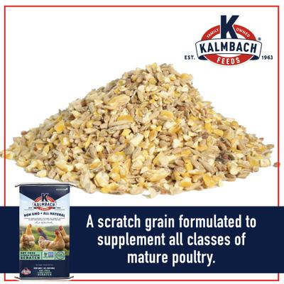 Show full view: Kalmbach Feeds All Natural Non-GMO, Soy Free 5 Grain Premium Scratch Chicken Feed, 50-lb bag, bundle of 2 slide 3 of 8