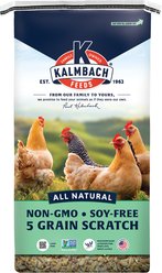 Kalmbach Feeds All Natural Non-GMO, Soy Free 5 Grain Premium Scratch for Poultry, 50-lb bag