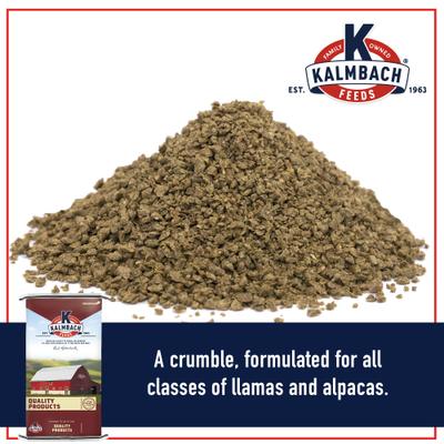 Show full view: Kalmbach Feeds Concentrate Crumbles Llama & Alpaca Feed, 50-lb bag slide 3 of 6