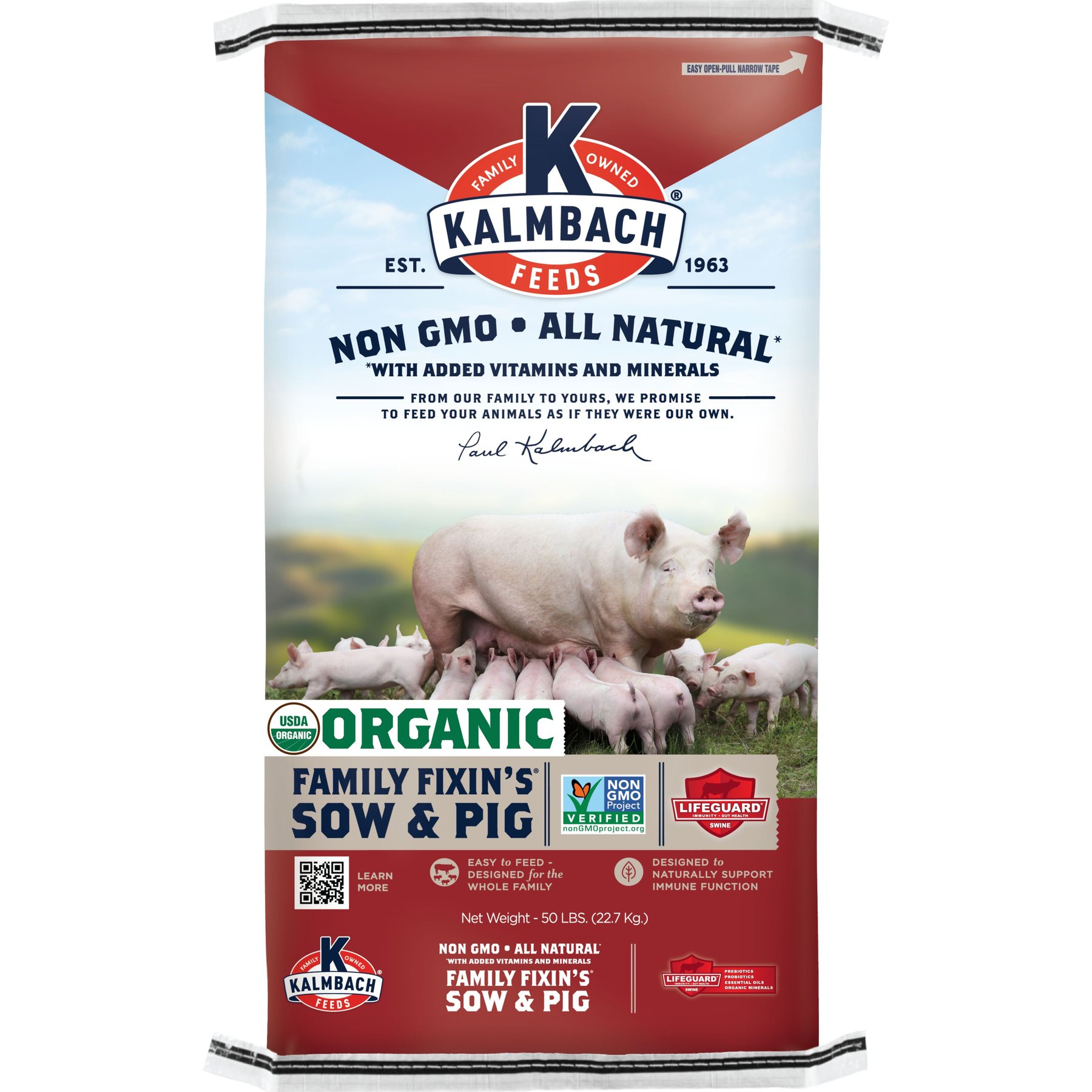 Kalmbach Feeds Family Fixin's Organic Pellet Pig Feed, 50-lb bag