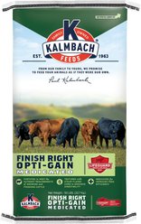 Kalmbach Feeds Finish Right Opti-Gain Growing & Finishing Cattle Feed, 50-lb bag