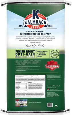 Show full view: Kalmbach Feeds Finish Right Opti-Gain Growing & Finishing Cattle Feed, 50-lb bag slide 2 of 7