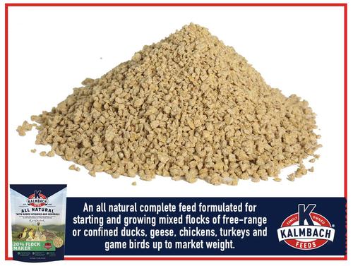 Show full view: Kalmbach Feeds Flock Maker Growing Mixed Flocks 20% Protein Crumbles Bird Feed, 10-lb bag slide 3 of 6