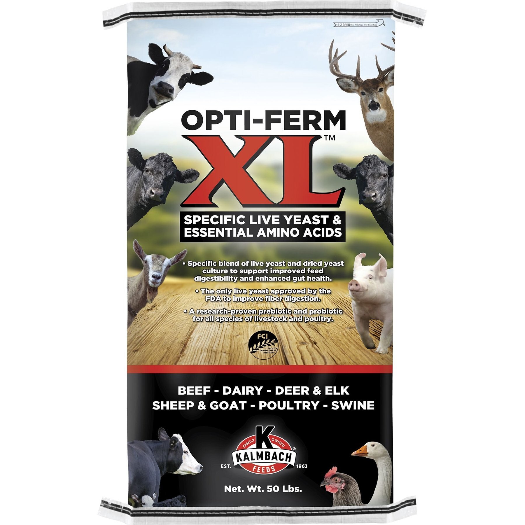 Kalmbach Feeds Opti-Ferm X-Large Yeast Livestock Feed, 50-lb bag