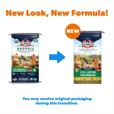 Show full view: Kalmbach Feeds Organic 17% Layer Crumbles Chicken Feed, 35-lb bag slide 2 of 8