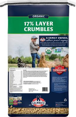 Show full view: Kalmbach Feeds Organic 17% Layer Crumbles Chicken Feed, 35-lb bag slide 3 of 8