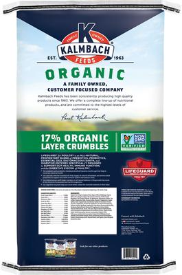 Show full view: Kalmbach Feeds Organic 17% Layer Crumbles Chicken Feed, 35-lb bag slide 2 of 8
