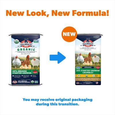 Show full view: Kalmbach Feeds Organic 20% Protein Starter Grower Crumbles Poultry Feed, 35-lb bag slide 2 of 7