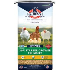 Kalmbach Feeds Organic 20% Protein Starter Grower Crumbles Poultry Feed, 35-lb bag