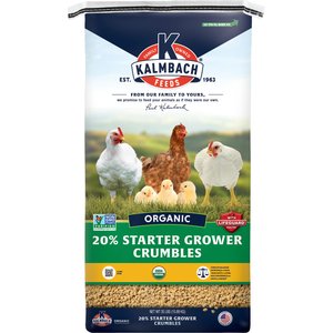Kalmbach Feeds Organic 20% Protein Starter Grower Crumbles Poultry Feed, 35-lb bag