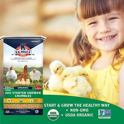Show full view: Kalmbach Feeds Organic 20% Protein Starter Grower Crumbles Poultry Feed, 35-lb bag slide 5 of 7