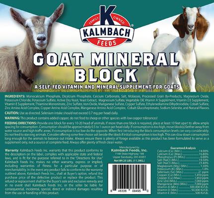 Show full view: Kalmbach Feeds Vitamin & Mineral Goat Supplement, 25-lb block slide 2 of 5