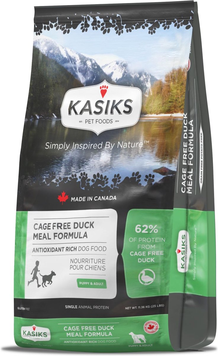 View of KASIKS Cage Free Duck Meal Formula Grain-Free Dry Dog Food, 25-lb bag ...