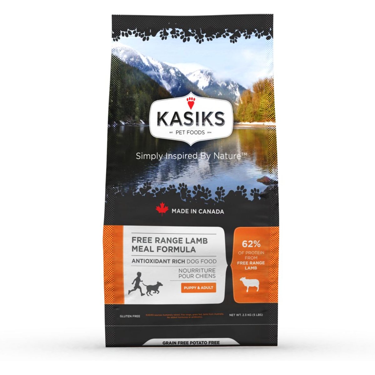 KASIKS Free Range Grain-Free Lamb Formula Dry Dog Food, 5-lb bag