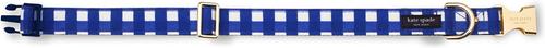 Show full view: Kate Spade New York Polyester Dog Collar, Navy Gingham, Medium/Large: 15 to 24-in neck, 1-in wide slide 3 of 4