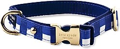 Kate Spade New York Polyester Dog Collar, Navy Gingham, Small/Medium: 11 to 15-in neck, 3/4-in wide