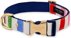 Kate Spade New York Polyester & Nylon Standard Dog Collar, Adventure Stripe, Large: 15 to 24-in neck, 1-in wide