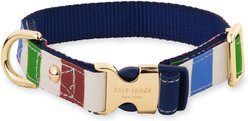 Kate Spade New York Polyester & Nylon Standard Dog Collar, Adventure Stripe, Small: 11 to 15-in neck, 3/4-in wide
