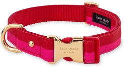 Kate Spade New York Polyester & Nylon Standard Dog Collar, Red & Pink Colorblock, Large: 15 to 24-in neck, 1-in wide