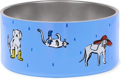 Kate Spade New York Raining Cats & Dog Non-Skid Stainless Steel Dog Bowl, Large: 4-cup