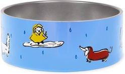 Kate Spade New York Raining Cats & Dog Non-Skid Stainless Steel Dog Bowl, Small: 2-cup