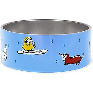 Kate Spade New York Raining Cats & Dog Non-Skid Stainless Steel Dog Bowl, Small: 2-cup