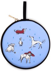 Kate Spade New York Raining Cats & Dogs Travel Collapsible Silicone Dog Bowl, 15-oz