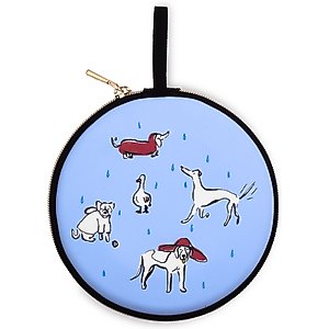 Kate Spade New York Raining Cats & Dogs Travel Collapsible Silicone Dog Bowl, 15-oz