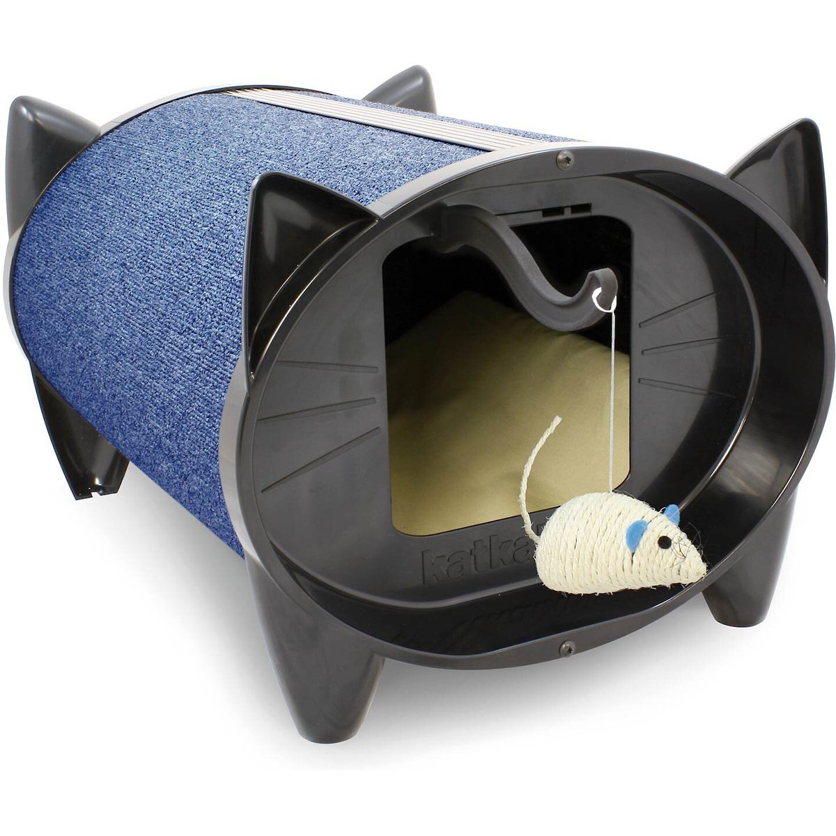 KatKabin SkratchKabin Covered Cat Bed, Blueberry